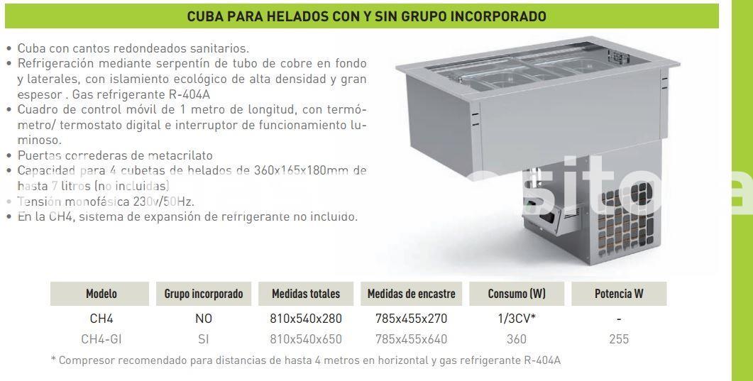 Cuba para helados encastre con y sin grupo motor - Imagen 1