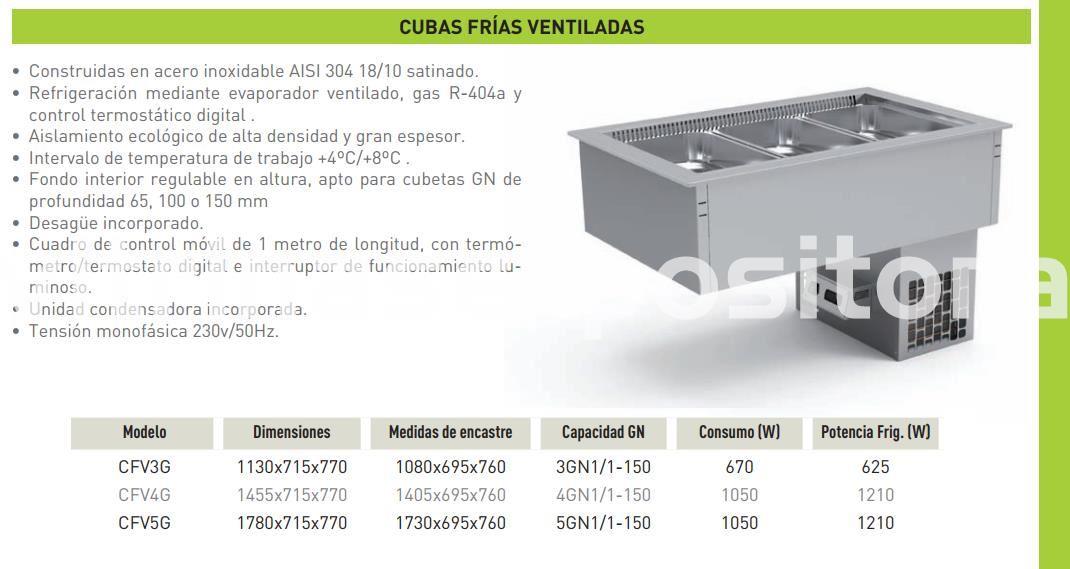 Expositor buffet cuba frías ventiladas - Imagen 1