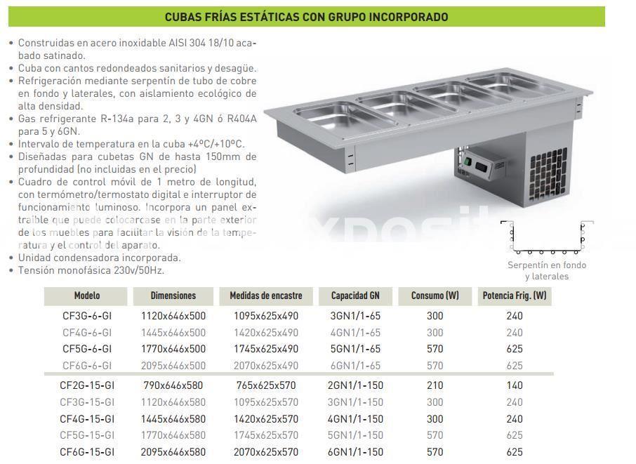 Expositor buffet cubas frías estáticas - Imagen 1