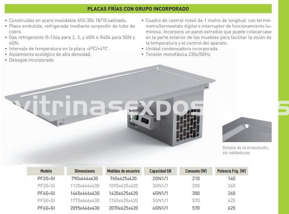 Expositor buffet encastre refrigerado