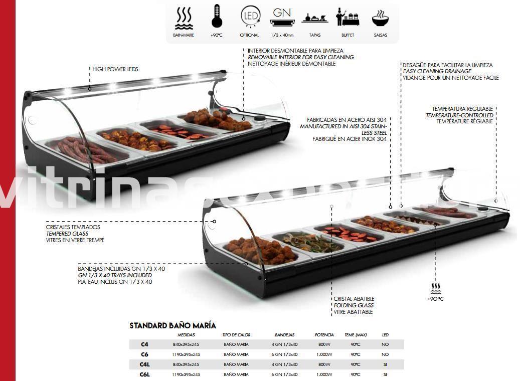 Vitrina Caliente Baño María STANDARD - Imagen 1