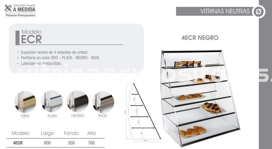 Vitrina expositora neutra 4 estantes ECR - Imagen 2