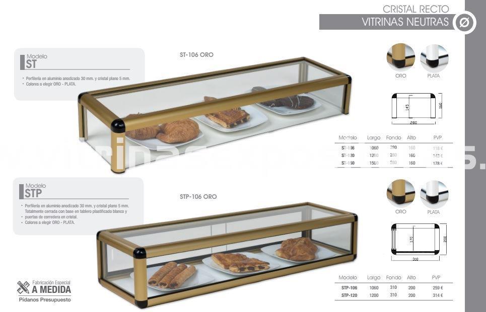 Vitrina expositora neutra cristal recto ST-STP - Imagen 1