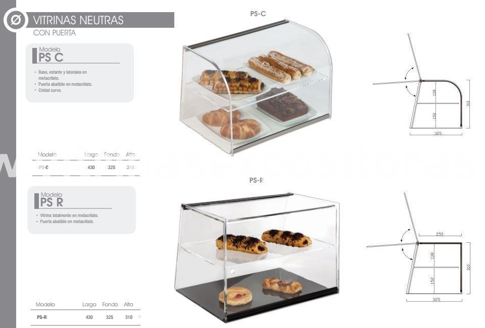 TOP VENTAS Vitrina neutra de metacrilato bandeja GN Varias medidas y  estantes VGN y VE2GN VG