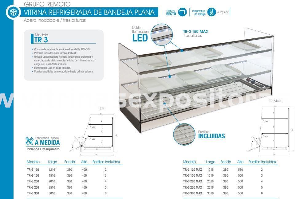 ▷ Vitrina expositora refrigerada vertical Eutron 3 estantes RT-78L