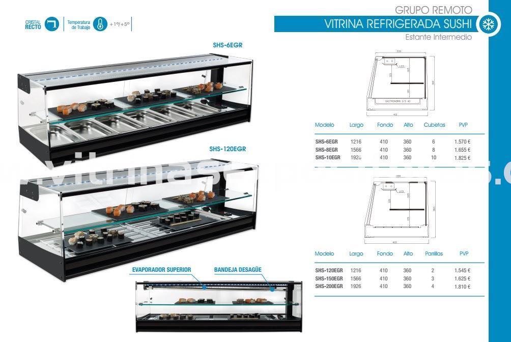 Vitrina refrigerada sushi SHS con estante intermedio - Imagen 1